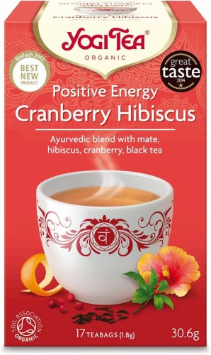 HERBATKA POZYTYWNA ENERGIA ŻURAWINA - HIBISKUS BIO (17 x 1,8 g) - YOGI TEA