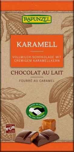 BIO MELKCHOCOLADE MET KARAMEL VULLING 100 g - RAPUNZEL