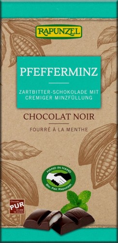 DARK CHOCOLATE WITH MINT FILLING BIO 100 g - RAPUNZEL