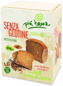 Bread with teff flour and pumpkin seeds gluten-free BIO 250 g Piu Bene