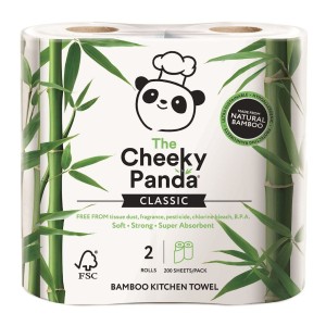 KITCHEN TOWEL BAMBOO DOUBLE-LAYER 2 ROLLS - CHEEKY PANDA