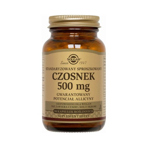 Standardized garlic guaranteed allicin content 500mg 90 capsules Solgar