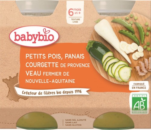 Vegetable and veal mix dish from 6 months gluten free BIO 2x200 g BABYBIO