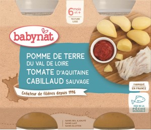 Vegetable mix dish with cod from 6 months gluten free 2x200 g BABYBIO