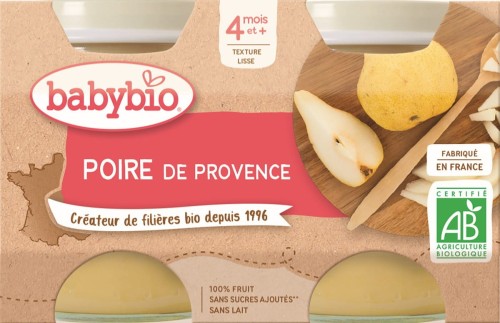 Pear dessert from 4 months gluten free BIO 2x130 g BABYBIO