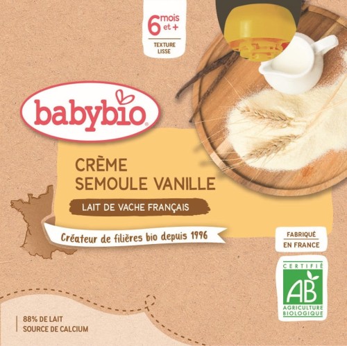 Milk dessert with vanilla semolina from 6 months BIO 4x85 g BABYBIO