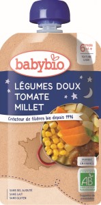 Bedtime dish - vegetable mix with millet from 6 months gluten-free BIO 120 g BABYBIO