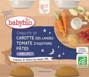 Bedtime dish: pasta with carrots and tomatoes (from 8 months of age) BIO 2x200 g BabyBio