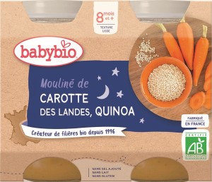 Bedtime meal quinoa with carrots (from 8 months of age) BIO gluten free 2x200 g BabyBio