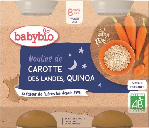 Bedtime meal quinoa with carrots (from 8 months of age) BIO gluten free 2x200 g BabyBio