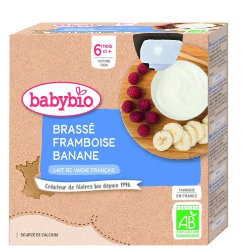 Raspberry-banana yoghurt dessert (from 6 months of age) BIO 4x85 g BabyBio