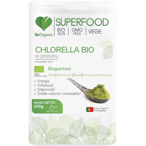 Chlorella BIO powder 66 portion 200g BeOrganic MedicaLine