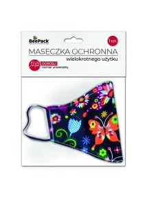Cotton mask, adult profiled mix of patterns 1 pc Beepack