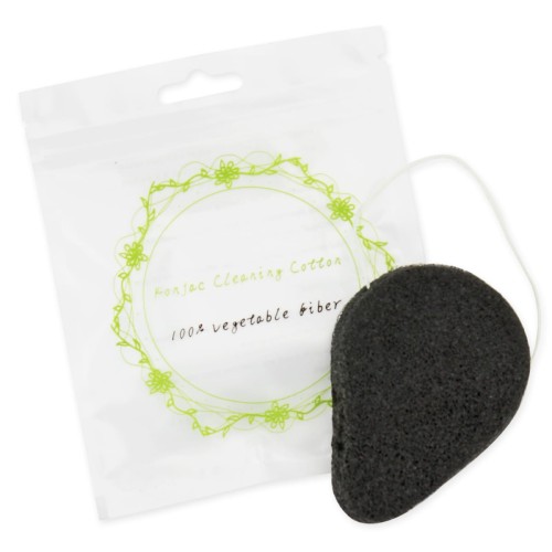 KONJAC SPONGE FOR FACIAL CLEANSING DROP BLACK - BETTER THAN FOODS