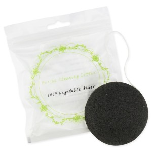 Konjac spons voor het reinigen van het gezicht, ovaal zwart - Better Than Foods