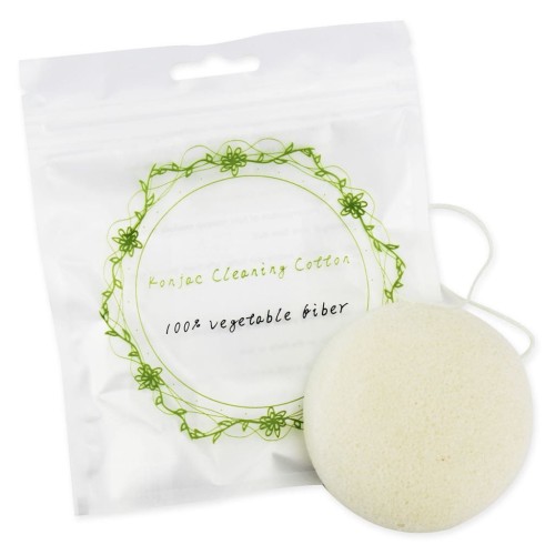 KONJAC SPONGE FOR FACIAL CLEANSING OVAL WHITE - BETTER THAN FOODS