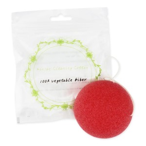 KONJAC SPONGE FOR FACIAL CLEANSING OVAL RED - BETTER THAN FOODS