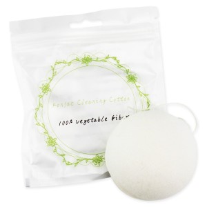 KONJAC SPONGE FOR FACIAL CLEANSING ROUND WHITE - BETTER THAN FOODS