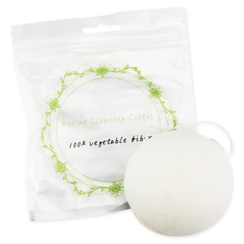 KONJAC SPONGE FOR FACIAL CLEANSING ROUND WHITE - BETTER THAN FOODS