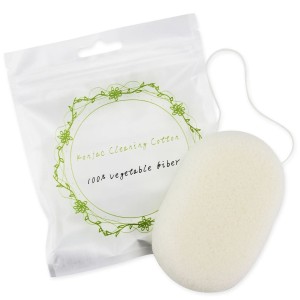 Konjac spons voor het reinigen van het gezicht ellips wit - Better Than Foods