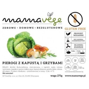 Pierogi z kapustą i grzybami BEZGLUTENOWE 275 g Mamavege