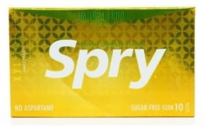 KAUWGOM MET FRUIT XYLITOL MET FRUIT SMAAK GLUTENVRIJ 10 STUKS (12 g) - SPRY