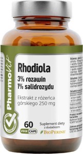 Rhadiola 3% rosavins 1% salidroside Rhodiola rosea extract 250 mg 60 capsules PharmoVit