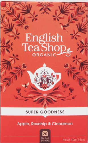 Hibiscus tea with rosehip, apple, cinnamon and peppermint (20x2) BIO 40 g English Tea Shop Organic