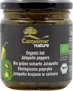 PAPRYKA JALAPENO ZIELONA KROJONA W ZALEWIE BIO 350 g (130 g) - CAMPOMAR NATURE
