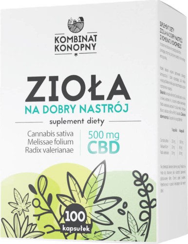 Herbs for a good mood CBD 500 mg valerian and lemon balm 100 capsules Hemp combination