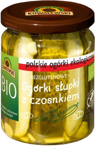 KOMKOMMERS IN BLIK MET KNOFLOOK GLUTENVRIJ BIO 480 g (260 g) - KOWALEWSKI