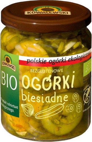 BIO CANNED CUCUMBERS SLICED GLUTEN-FREE 480 g (270 g) - KOWALEWSKI