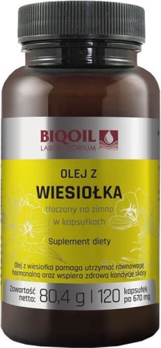 OLEJ Z WIESIOŁKA TŁOCZONY NA ZIMNO 120 KAPSUŁEK (670 mg) - BIOOIL