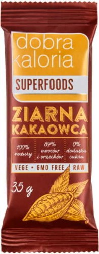 Cocoa beans fruit bar without sugar 35g Dobra Kaloria