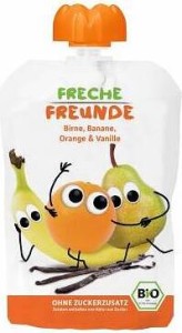 Juicing mousse for children: pear, banana, orange, vanilla 100g EKO Freche Freunde