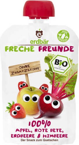 Juicing mousse for children: apple, beetroot, strawberry, raspberry 100g EKO Erdbar