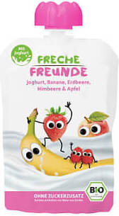 Entsaftungsjoghurt für Kinder: Banane, Erdbeere, Himbeere, Apfel, 100g EKO ERDBAR