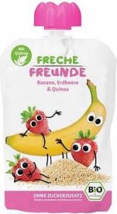 Juicing mousse for children: banana, strawberry, quinoa 100g EKO Erdbar