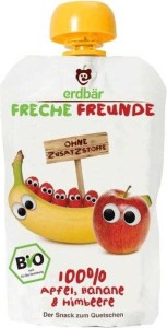 Juicing mousse for children: banana, apple, raspberry 100g EKO Freche Freunde Erdbar