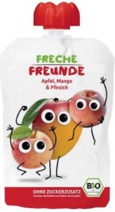 Juicing mousse for children: apple, mango, peach 100g EKO Erdbar