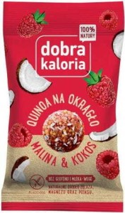 Coconut snack with quinoa and raspberry without gluten 24g Dobra Kaloria