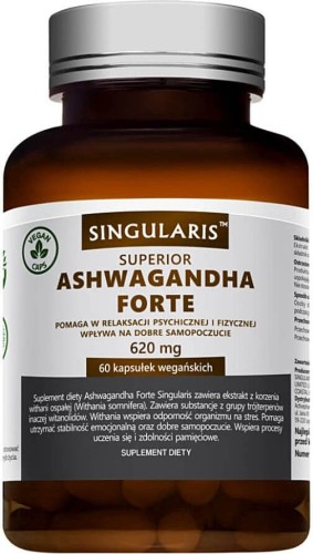 Ashwagandha Forte 620 mg Indiase Ginseng 60 veganistische Singularis-capsules