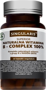 Naturalna witamina B-Complex 100% Kompleks naturalnych witamin z grupy B z nasion gryki 30 kapsułek wegańskich Singularis