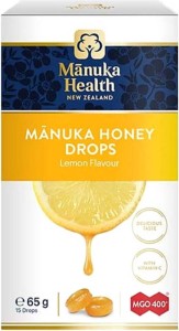 Manuka honingsnoepjes MGO 400+ en vitamine C met citroensmaak Manuka honingdruppels 65g 15 MANUKA GEZONDHEID NEW ZELAND snoepjes