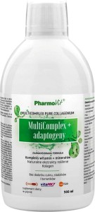 MultiComplex +  adaptogeny Kompleks witamin + minerałów naturalne ekstrakty roślinne kolagen 500ml PharmoVit