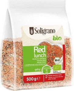 RED LENSE WITH WHITE COMOSA AND LINSEED (RED LUNCH) BIO 500 g - SOLIGRANO