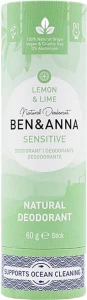 Deo-Stick ohne Soda Lemon & Lime Sensitive Eco 60 g - BEN & ANNA