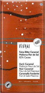 BITTER CHOCOLADE MET KARAMELSTUKJES EN BIO ZEEZOUT 80 g - VIVANI