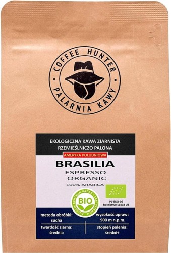 ARABICA BEANS 100% BRAZIL FAIR TRADE BIO 250 g - COFFEE HUNTER