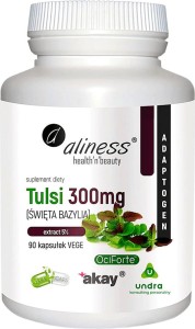 Tulsi Heilige Basilicum 300 mg 5% extract 90 capsules vege Aliness